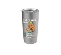 Capybara Turtle Ramen Elenco delle cose che mi piacciono Carino Kawaii Bicchiere termico in acciaio inox doppia parete