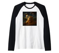 Capybara UFO Selfie with Funny Alien Invasion Capibara Humor Maglia con Maniche Raglan