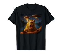 Capybara UFO Selfie with Invasion Alien Capibara Novelty Maglietta