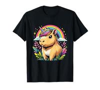 Capybara Unicorno divertente per bambini ragazze donne carino Capycorn Maglietta