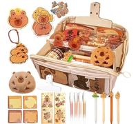 Capybara - Valigetta per matite, 9 strati, grande capacità, carina Capybara, portapenne trasparente, per bambini, adolescenti, ragazze e donne