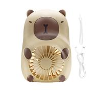 Capybara, ventilatore portatile tascabile con cordino, dispositivo di raffreddamento personale a 3 velocità per scrivania, cibo, raffreddamento ad aria e viaggi, adatto per uso interno ed esterno
