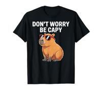 Capybara Vintage Retro Style Awesome Don't Worry, Be Capy Maglietta