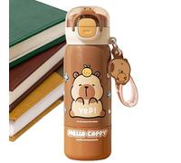 Capybara Water Bottle - Water Bottles With Straw, Travel Flask | Cute Capybara Design Mug With Straw Lid | Reusable Drinking Container For School, Office, Home, Outdoor Activities, Family, Adults,