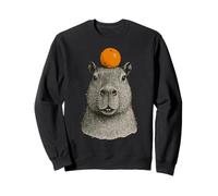 Capybara With Mandarin On The Head Felpa