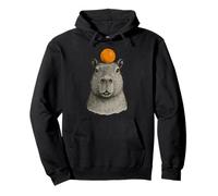 Capybara With Mandarin On The Head Felpa con Cappuccio