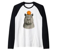 Capybara With Mandarin On The Head Maglia con Maniche Raglan