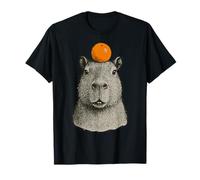 Capybara With Mandarin On The Head Maglietta