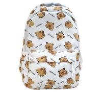 Capybara - Zaino per computer portatile, con scomparti multipli, imbottitura traspirante, bianco, M