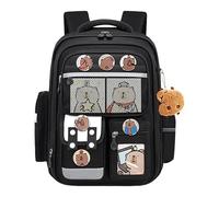 Capybara - Zaino scolastico con stampa animalier, borsa impermeabile per libri, spaziosa cerniera con cinghie imbottite, resistente per il trasporto quotidiano per l'organizzazione della cancelleria e