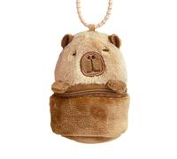 Capybara Zip Wallet - Plush Mini Change Purse, Cute Animal Shape Design, Smooth Zipper Closure, Portable Lightweight Storage Pouch | Small Essentials Holder for, Cards, Headphones, Cosmeticc
