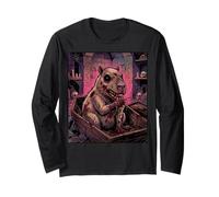 Capybara Zombie Ghoul Undead Vampire Coffin Horror Spaventoso Maglia a Manica