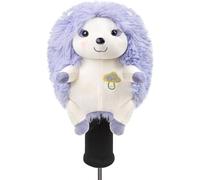 capybaraflying Divertenti coprimazze da golf, coprimazze in legno a forma di riccio di peluche, morbidi coprimazze misti a forma di riccio di peluche（Viola）
