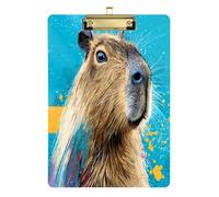 Capybaras - Raccoglitore da lavoro Pop Art, formato A4, con clip, in ottone, per compiti a casa, dimensioni 23,5 x 30,5 cm, colore: blu