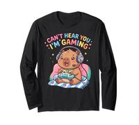 Capybaras Rodents Gaming Can't Hear You I'm Gaming Capybara Maglia a Manica