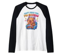 Capybaras Rodents Gaming Can't Hear You I'm Gaming Capybara Maglia con Maniche Raglan