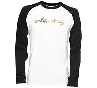 Capzy Alexander Hamilton Gold Signature Bianca Unisex Maglietta da Baseball Dimensioni L White Unisex Baseball T-Shirt Size L
