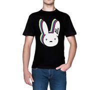 Capzy Bad Bunny Psychedelic Nero Uomo Maglietta Dimensioni L Black Men's Tee Size L