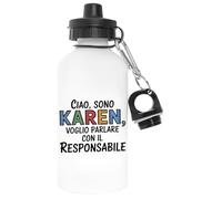 Capzy Ciao Sono Karen Voglio Parlare Con Il Bicchiere Birra Tazza Bianca Bottiglia D'acqua Alluminio Per Esterni Pollutant Free White Water Bottle Aluminium For Outdoors