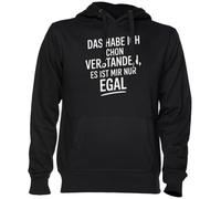 Capzy Das Habe ICH Schon Verstanden Es Ist MIR Nur Egal Nero Felpa con Cappuccio Maglione Unisex Uomo Donna Black Unisex Hoodie