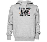 Capzy Eres Mi Pequeño Mundo Perfecto Grigio Felpa con Cappuccio Maglione Unisex Uomo Donna Grey Unisex Hoodie