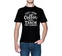 Capzy First I Drink Coffee Then I Teach Tiny Humans Glass Beer Mug Cup