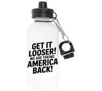 Capzy Get It Looser We Are Taking America Back Bianca Bottiglia D'acqua Alluminio Per Esterni Pollutant Free White Water Bottle Aluminium For Outdoors