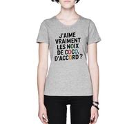 Capzy J’aime Vraiment Les Noix De Coco D’Accord ? Grey Women's T-Shirt Tee