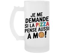 Capzy Je Me Demande Si La Pizza Pense Aussi À Moi Un Verre Bière Agresser Tasse Boccale Di Birra Beer Mug