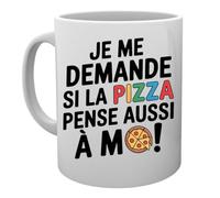 Capzy Je Me Demande Si La Pizza Pense Aussi À Moi Un Verre Bière Agresser Tasse Tazza Della Tazza Mug Cup