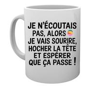 Capzy Je N’écoutais Pas Alors Je Vais Sourire Un Verre Bière Agresser Tasse Tazza Della Tazza Mug Cup