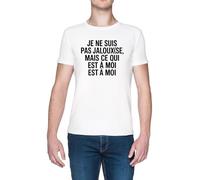 Capzy Je Ne Suis PAS Jalouxse Mais Ce Qui EST À Moi EST À Moi Bianca Uomo Maglietta White Men's T-Shirt Tee