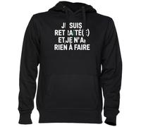 Capzy Je Suis Retraité(E) Et Je N’ai Rien À Faire Nero Felpa con Cappuccio Maglione Unisex Uomo Donna Black Unisex Hoodie