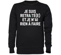 Capzy Je Suis Retraité(E) Et Je N’ai Rien À Faire Nero Felpa Maglione Unisex Uomo Donna Black Unisex Jumper