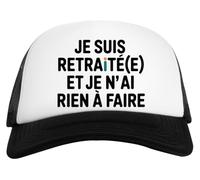 Capzy Je Suis Retraité(E) Et Je N’ai Rien À Faire Un Verre Bière Agresser Tasse Berretto da Baseball Unisex Nero Bianco Baseball cap White Black
