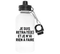 Capzy Je Suis Retraité(E) Et Je N’ai Rien À Faire Un Verre Bière Agresser Tasse Bianca Bottiglia D'acqua Alluminio Per Esterni Pollutant Free White Water Bottle Aluminium For Outdoors