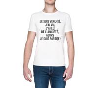 Capzy Je Suis Venu(E) J’ai VU J’ai EU De L’anxiété Bianca Uomo Maglietta White Men's T-Shirt Tee
