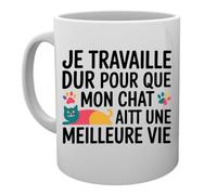 Capzy Je Travaille Dur Pour Que Mon Chat Ait Une Un Verre Bière Agresser Tasse Tazza Della Tazza Mug Cup