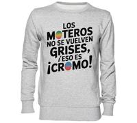 Capzy Los Moteros No Se Vuelven Grises ¡Eso Es Cromo Grigio Felpa Maglione Unisex Uomo Donna Grey Unisex Jumper