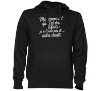 Capzy Ma Femme Dit Que J’ai Deux Défauts Nero Felpa con Cappuccio Maglione Unisex Uomo Donna Black Unisex Hoodie