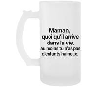 Capzy Maman Quoi Qu’il Arrive Dans La Vie Au Moins Tu N’as Un Verre Bière Agresser Tasse Boccale Di Birra Beer Mug