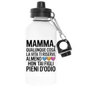 Capzy Mamma Qualunque Cosa La Vita Ti Riservi Bicchiere Birra Tazza Bianca Bottiglia D'acqua Alluminio Per Esterni Pollutant Free White Water Bottle Aluminium For Outdoors