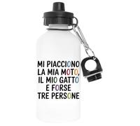 Capzy Mi Piacciono La Mia Moto Il Mio Gatto Bicchiere Birra Tazza Bianca Bottiglia D'acqua Alluminio Per Esterni Pollutant Free White Water Bottle Aluminium For Outdoors