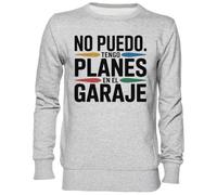 Capzy No Puedo Tengo Planes En El Garaje Grigio Felpa Maglione Unisex Uomo Donna Grey Unisex Jumper