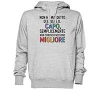 Capzy Non Ho Mai Detto di Essere Il Capo Grigio Felpa con Cappuccio Maglione Unisex Uomo Donna Grey Unisex Hoodie