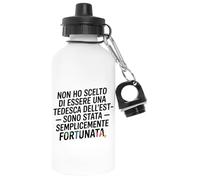 Capzy Non Ho Scelto Di Essere Una Tedesca Dell'est Bianca Bottiglia D'acqua Alluminio Per Esterni Pollutant Free White Water Bottle Aluminium For Outdoors