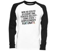 Capzy Non Ho Scelto di Essere Una Tedesca Dell'est Bianca Unisex Maglietta da Baseball White Unisex Baseball T-Shirt