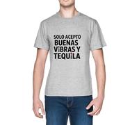 Capzy Solo Acepto Buenas Vibras Y Tequila Grey Men's T-Shirt Tee