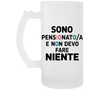 Capzy Sono Pensionatoa E Non Devo Fare Niente Bicchiere Birra Tazza Boccale Di Birra Beer Mug