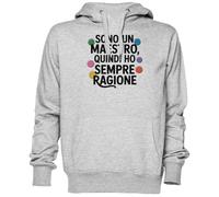 Capzy Sono Un Maestro Quindi Ho Sempre Ragione Grigio Felpa con Cappuccio Maglione Unisex Uomo Donna Grey Unisex Hoodie
